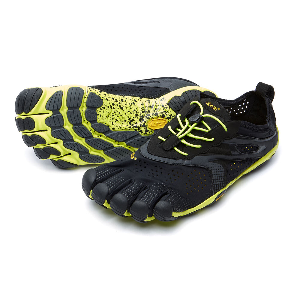Vibram Fivefingers V-Run Mens Training Shoes Black/Yellow Australia (CLK285603)